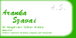 aranka szavai business card