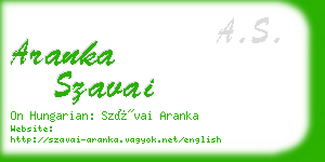 aranka szavai business card